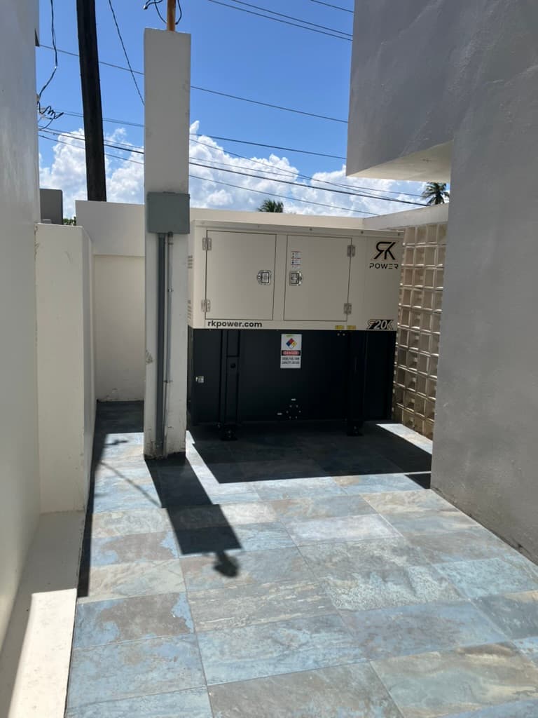 Diesel backup generator powering Arenas Negra