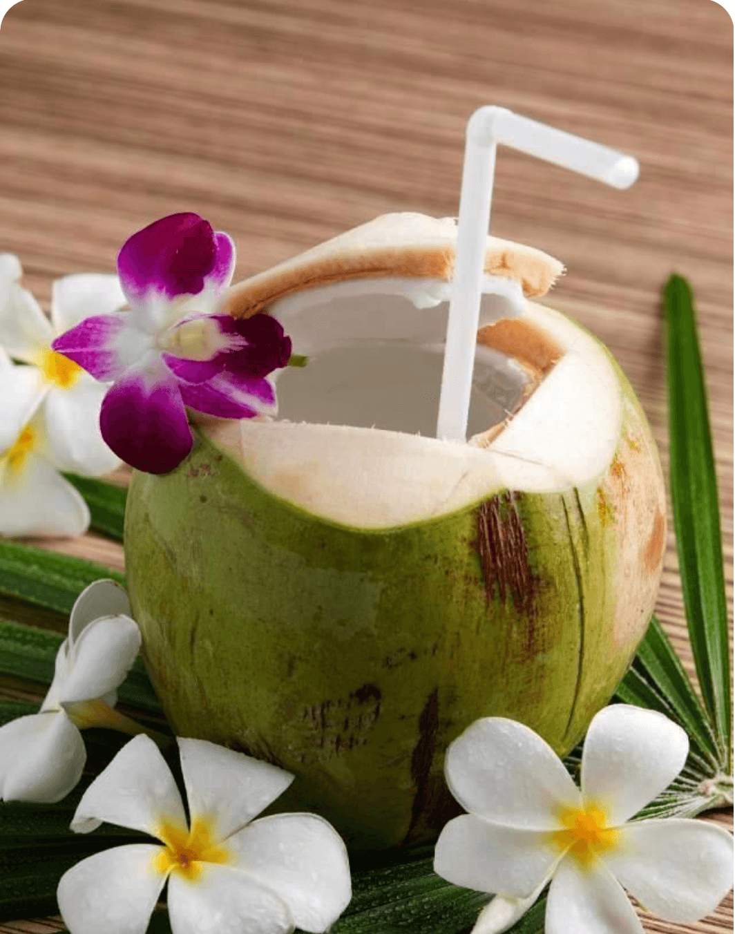 Fresh coconuts delivered to the villa