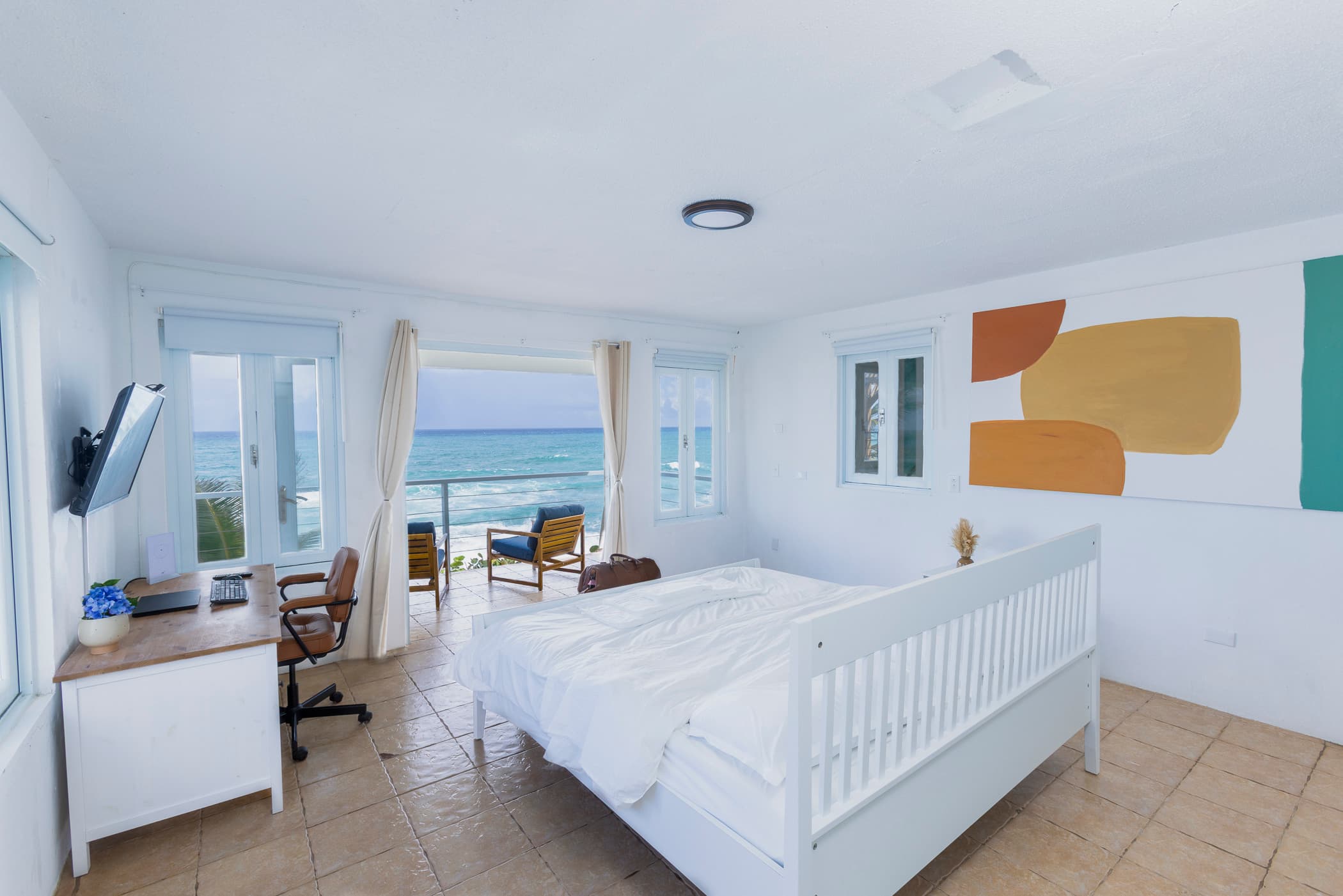 Workspace in the master suite at Arenas Negra