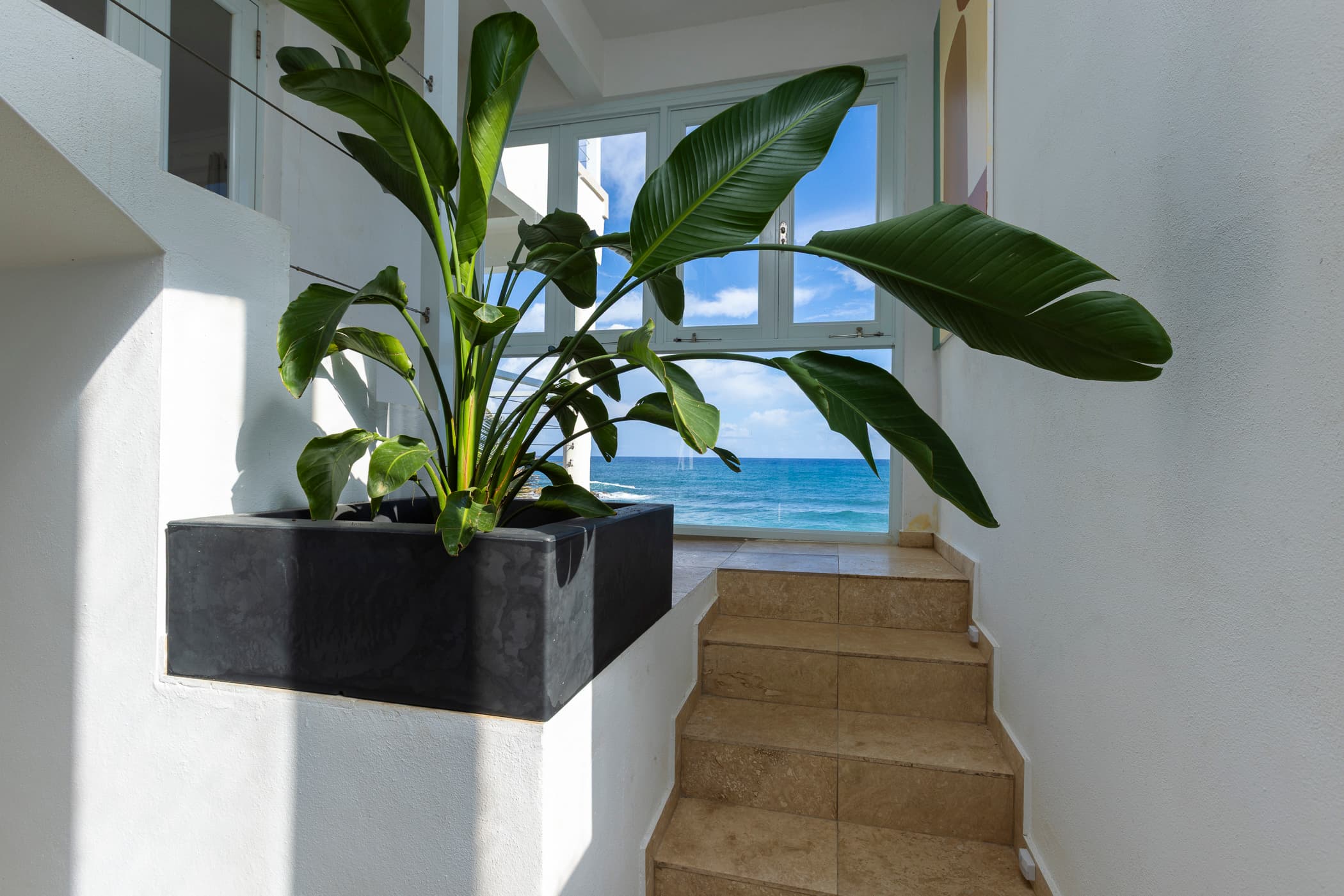 Ocean view staircase at Arenas Negra